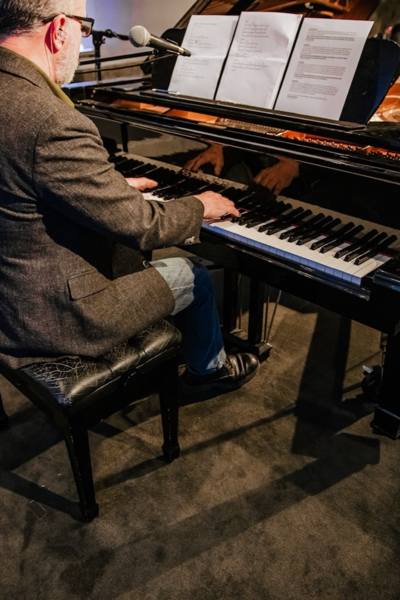 Worship team leading music