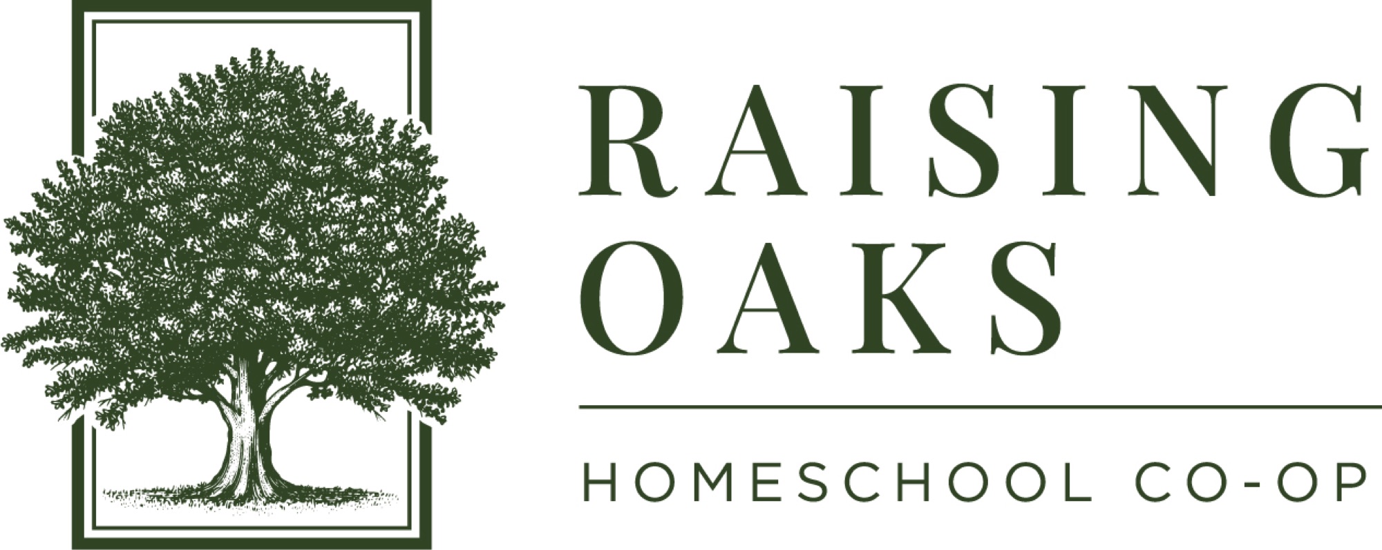 Raising Oaks Homeschool Co-op logo